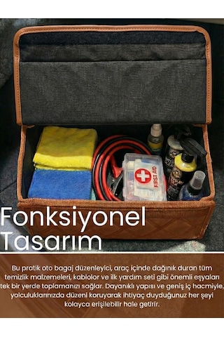 Araç Bagaj Düzenleyici Organizer Tay Tüyü Kaymaz Cırt Bantlı Geniş Hacimli Çanta A6