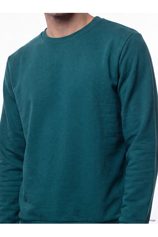 Lcwaıkıkı Classic Petrol Bisiklet Yaka Erkek Kalın Sweatshirt