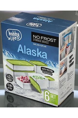 Hobby Life Alaska Derin Dondurucu Saklama Kabı 6'li Set Yeşil Çok Renkli