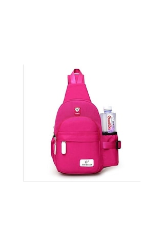 Xinh Kadın Erkek Moda Tuval Çanta Spor Bel Çantası / Göğüs Çantası Usb Şarj Crossbody Omuz Çantası Pembe Pembe