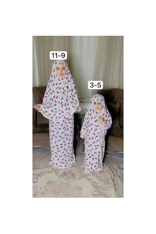 Aladaıyr 2 Adet Çocuk Namaz Elbise Pamuk Kumaş Çok Renkli046