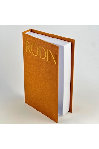 Rodın Premium Bez Kaplı Dekoratif Kitap Görünümlü Saklama Kutusu Hardal