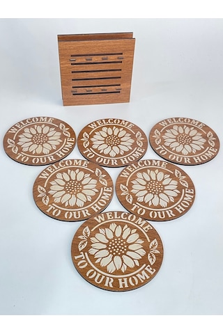 Dekoratif Bardak Altlığı 6 Adet Karışık