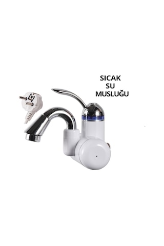 Sıcak Musluk Elektrikli Sıcak Musluk Ani Su Isıtıcı Şofben Musluk Dsg-5 Beyaz