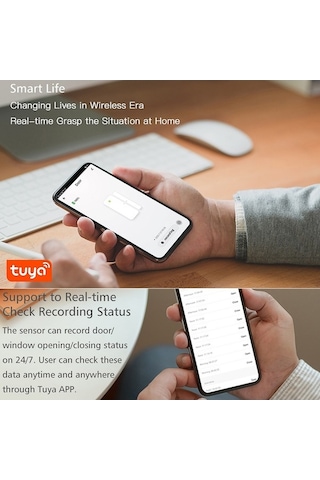Novahub Tuya Akıllı Wifi Pencere/kapı Alarm Sensörü, Ses Kontrolü Otomatik Bağlantı, 2.2-3.8mm Pimler, 220x120x50mm, Pil Dahil Değil