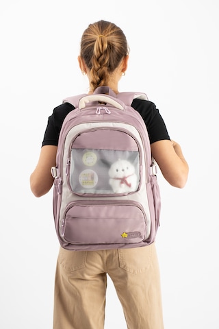Ventis Qualty Okul Çantası Su Geçirmez Klinkır Kumaş Unisex Sırt Çantası Model 1g Pembe