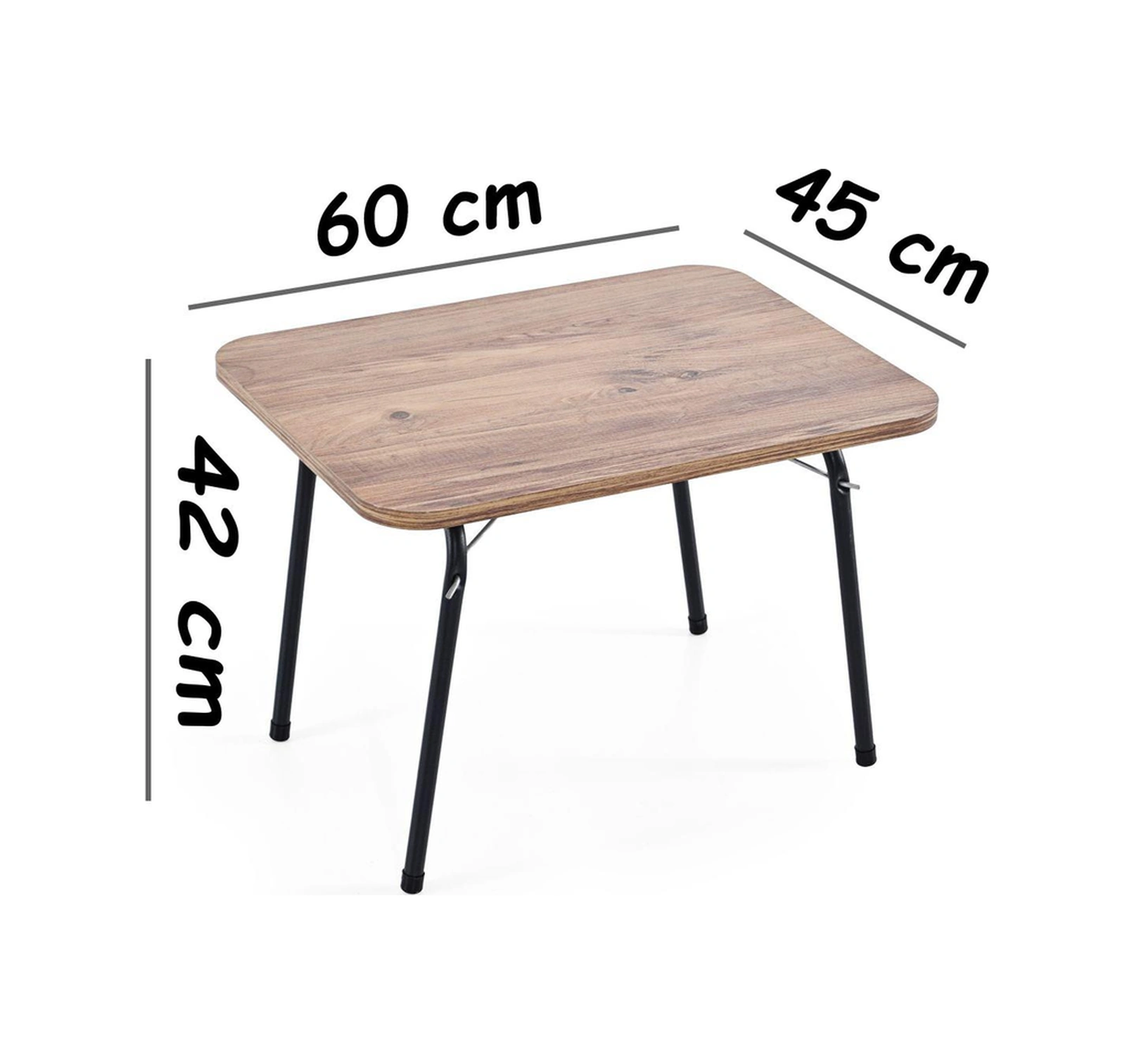 Exent 45x60 Cm Kamp Sehpası + 4 Adet Mavi Tabure Piknik, Bahçe Balkon Sehpası Katlanır Sehpa-a-4m Çok Renkli