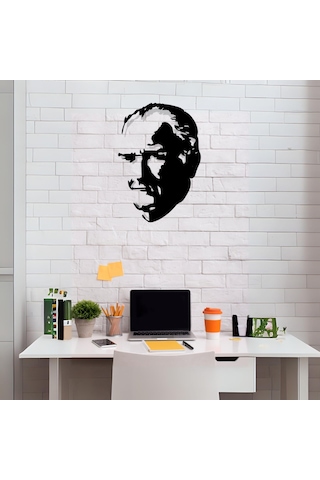Atatürk Silüeti Lazer Kesim Metal Tablo Tasarım