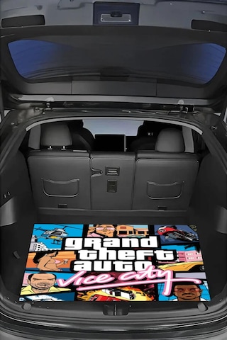 Dijital Baskı Dekoratif Gta Desen Araba Bagaj Matı Yıkanabilir Bagaj Havuzu