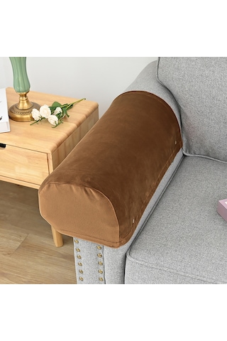 Xiyyadms Ev Kullanıma İçin Polyester Kumaşlı, Yıkanabilir, Kayma Engellli, Dört Mevsim Uygun, Esnek Koltuk Sandalye Kol Koruması 1 Çift - Develi Renk + 10 Adet Çivi Haki