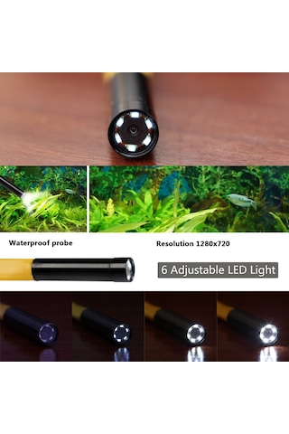 Newdaki 10 M Sarı Sert Tel 1200 Piksel 2 Mp Endoskop Wifi Yılan Kamera