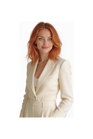 Gucci Keten Karışımlı Ekru Blazer Takım Krem