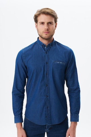 Arma Erkek Denim Jean Slim Fit / Dar Kesim Kot Dokuma Gömlek K9gkd1070 İndigo