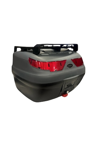 Motosiklet Arka Çantası Gri 40 Litre Full Topcase Motor Çanta Sl-40