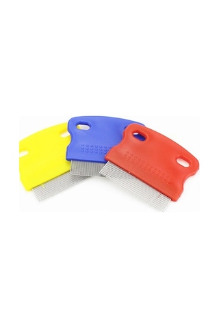 Petshop Profesyonel Ergonomik Kaymaz Saplı Metal Dişli Hassas Kedi Köpek İçin Bit Pire Tarağı