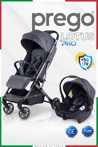 Prego Lotus Pro Kabin Boy Travel Bebek Arabası -tek Elle Katlanır-hafif -uv Tenteli -yağmurluk-örtü-kılıf