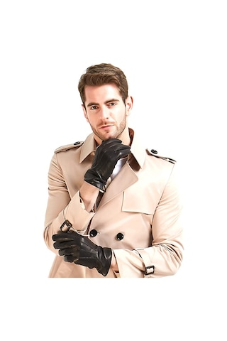 Erkek Hakiki Deri Eldiven Khos-uil Siyah