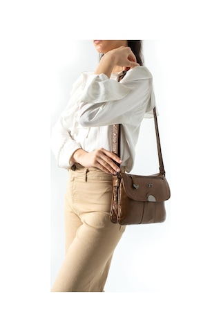 571 Collections Yıkanmış Deri Çapraz Omuz Kol Çantası Taba Model: 571-12x