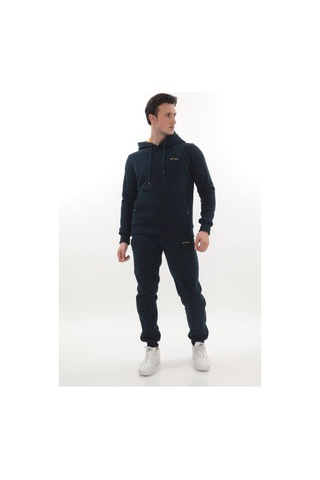Erkek 3 İplik Kapüşonlu Sweat Üst Royal Hardal