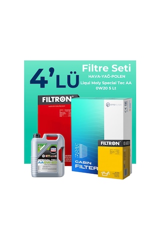 Filtron Toyota Corolla Cross 1.8 Hybrid Filtre Bakım Seti Liqui Moly Motor Yağlı (2022-2025) 4 Lü -