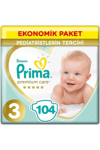 Prima Premium Care 3 Beden Ekonomik Paket 6-10 KG 2 x 52 104 Adet 2'li