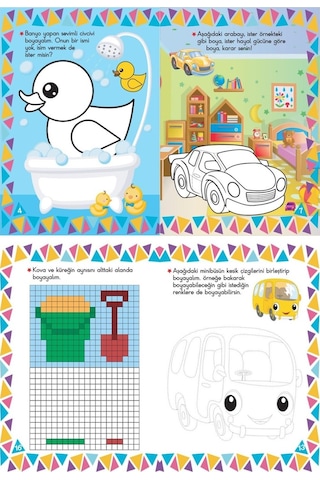 12 Adet Kuru Boya Hediyeli 10 Kitaplı Eğitici Ve Etkinlikli Boyama Seti