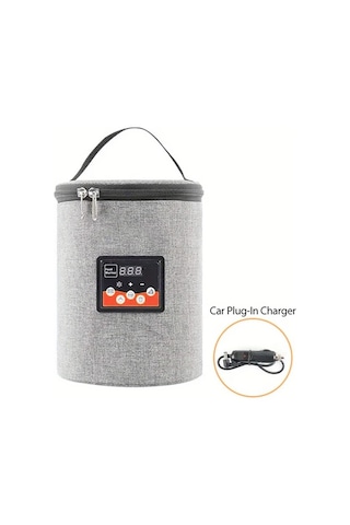 Xuweiwei Taşınabilir Araba Bebek Biberon Isıtıcı Circular Akıllı Termostat Ekranlı Büyük Kapasiteli Yenidoğan Beslenme Çantası