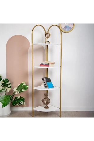 Artemis Gold Metal 4 Katlı Kitaplık Gold