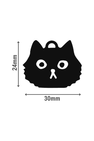 Majo İsimlik Siyah Kedi Kafası 24mmx30mm