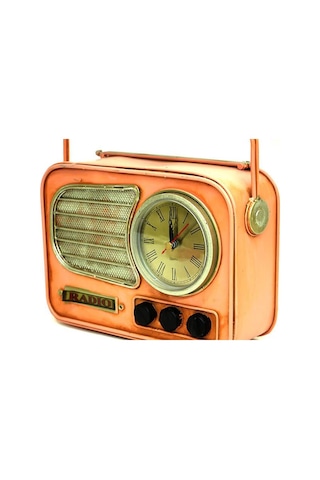 Dekoratif Metal Radyo Saat Masa Saati Vintage Ev Ofis Hediyelik Çok Renkli 43192283