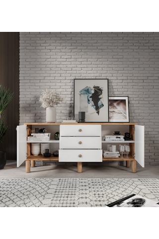 Afilli Bohem Konsol 3 Çekmeceli 2 Kapaklıtamamı Mdf