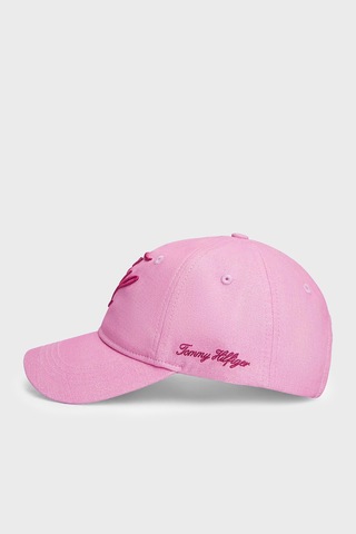 Tommy Hilfiger % 100 Pamuk Logo İşlemeli Şapka Bayan Şapka Aw0aw18338 Tor Pembe