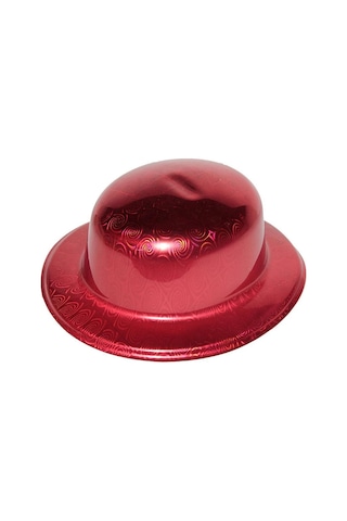 Kırmızı Renk Hologramlı Plastik Yuvarlak Melon 27x24 Cm - Parti Şapkası - Parti Ve Kutlama 0 - 99