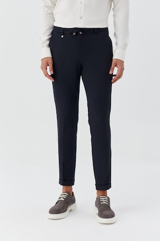 Sabri Özel Erkek Lacivert Dar Kesim Slim Fit Dokuma Yan Cep Jogger Pantolon