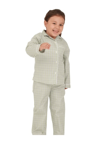 The Don Açık Yeşil Ekose Kız Çocuk Pijama Takımı (9-14 Yaş)