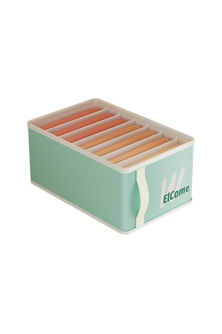 Cbtx Büyük 7 Bölmeli Katlanabilir Neme Dayanıklı Pantolon Saklama Kutusu - Açık Yeşil