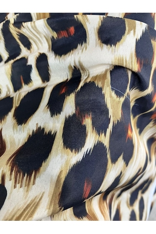 Tarzını Seç Sarı Leopar / Cupra Saten Aksesuar Şal Atkı Estascraf 180x70cm