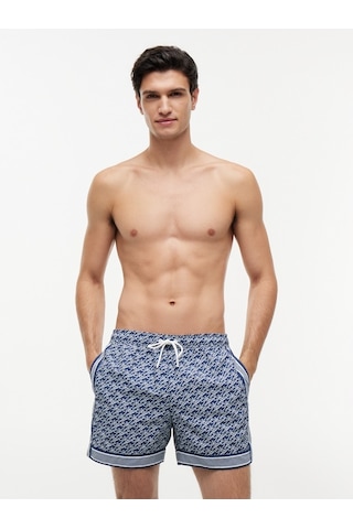 Tommy Hilfiger Medıum Drawstrıng Prınt Erkek Mavi Deniz Şortu - Um0um03822