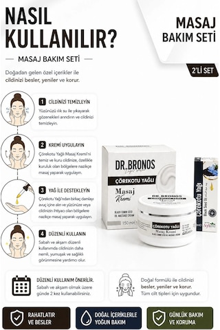 Dr. Bronos Çörekotu Yağlı Masaj Kremi 150 Ml + Softem Çörekotu Yağı 20 Ml