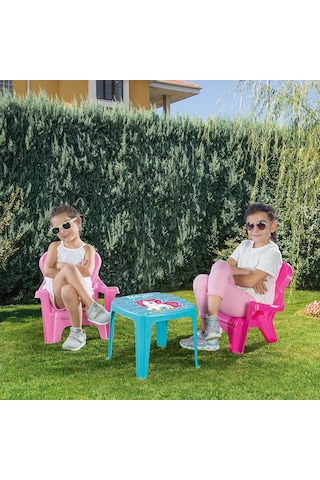 Dolu Oyuncak 2503 Unicorn Masa ve 2'li Sandalye Seti