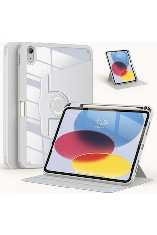 Apple Uyumlu iPad Air 11 İnç 2024 M2 Çipli 6.nesil 360 Dönebilen Standlı Pino Tablet Kılıfı