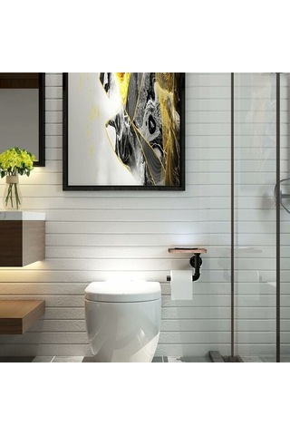 Novahub Raflı Tuvalet Kağıdı Tutucusu, Banyo İçin, Endüstriyel Tarz, Vintage, Rustik, Ev Dekorasyonu, 20x15x1.5cm, Ahşap, 865g Diğer