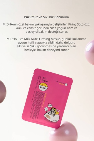 Midha Bal İçeren Cilde Dolgun Esnek Görünüm Sunan Besleyici Kağıt Maske 22 ML