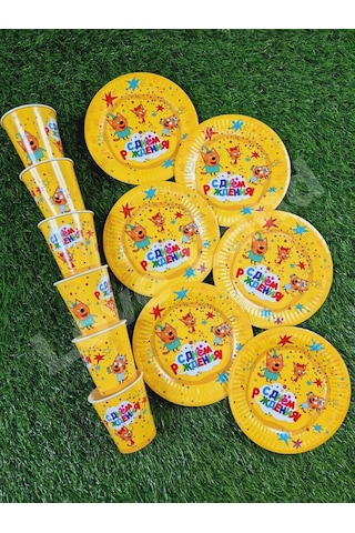 Love Land Parti İçin Tek Kullanımlık Üç Kedi 12 Kişilik Sofra Takımı 168019414 Diğer