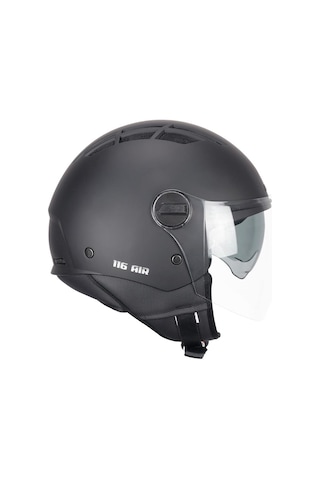 Cgm 116a Aır Açık Kask Siyah Uzun Vizör+güneş Vizörlü -m Açık
