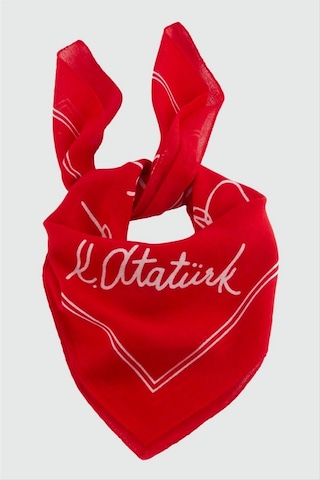 Atatürk İmzalı Desenli Bandana 50 50 - Kırmızı N162