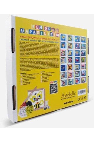 19 I Çocuk Ahşap Çerçeveli Seramik Mozaik Set 20x20 Cm