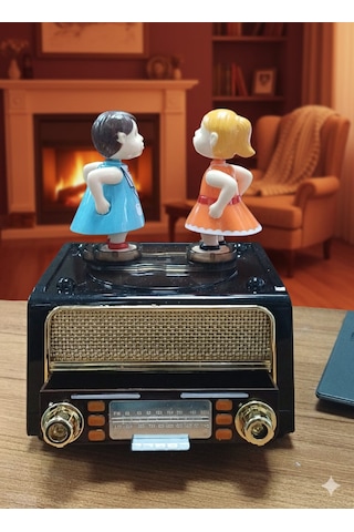 Öpüşen Sevgili Müzik Kutusu Radyo Görünümlü Sevgililer Günü Hediyesi -