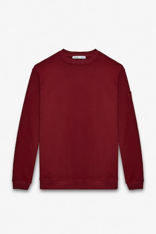 Grımelange OLLIE Erkek Bisiklet Yaka Regular Uzun Kollu Nakış Detaylı Bordo Sweatshirt