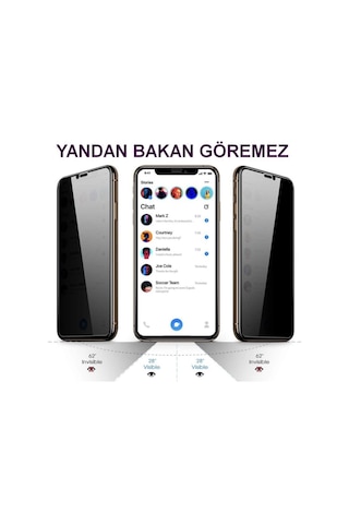 Apple  Uyumlu iPhone 11 Pro Hayalet Ekran Koruyucu Toz Filitreli Izgaralı Anti Dust Tam Kaplayan Kırılmaz Cam